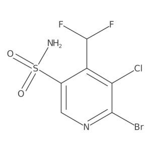 6-Bromo-5-chloro-4-(difluoromethyl)pyridine-3-sulfonamide结构式