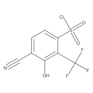 4-Cyano-3-hydroxy-2-(trifluoromethyl)benzene-1-sulfonyl chloride Structure