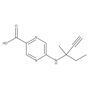 5-[(3-Methylpent-1-yn-3-yl)amino]pyrazine-2-carboxylic acid Structure
