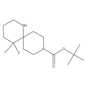 tert-Butyl5,5-difluoro-1,9-diazaspiro[5.5]undecane-9-carboxylate结构式