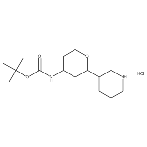 tert-butyl N-[2-(piperidin-3-yl)oxan-4-yl]carbamate hydrochloride结构式