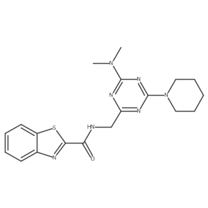 N-((4-(dimethylamino)-6-(piperidin-1-yl)-1,3,5-triazin-2-yl)methyl)benzo[d]thiazole-2-carboxamide Structure