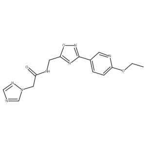 N-((3-(6-ethoxypyridin-3-yl)-1,2,4-oxadiazol-5-yl)methyl)-2-(1H-1,2,4-triazol-1-yl)acetamide结构式