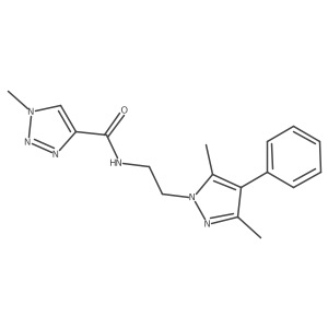 N-(2-(3,5-dimethyl-4-phenyl-1H-pyrazol-1-yl)ethyl)-1-methyl-1H-1,2,3-triazole-4-carboxamide结构式
