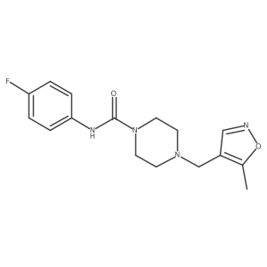 N-(4-fluorophenyl)-4-((5-methylisoxazol-4-yl)methyl)piperazine-1-carboxamide Structure