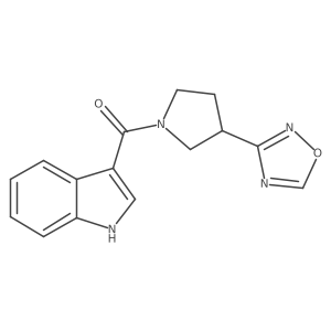 (3-(1,2,4-oxadiazol-3-yl)pyrrolidin-1-yl)(1H-indol-3-yl)methanone结构式