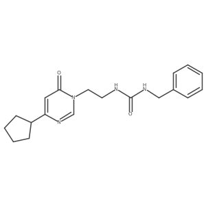 1-benzyl-3-(2-(4-cyclopentyl-6-oxopyrimidin-1(6H)-yl)ethyl)urea结构式