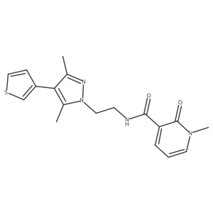 N-(2-(3,5-dimethyl-4-(thiophen-3-yl)-1H-pyrazol-1-yl)ethyl)-1-methyl-2-oxo-1,2-dihydropyridine-3-carboxamide Structure