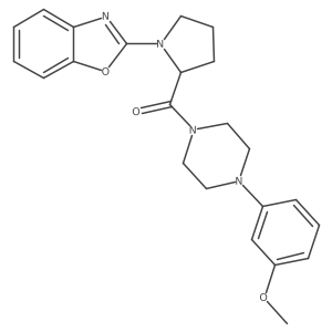 2-{2-[4-(3-Methoxyphenyl)piperazine-1-carbonyl]pyrrolidin-1-yl}-1,3-benzoxazole Structure
