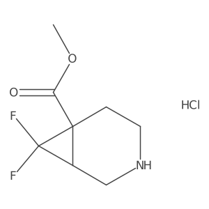 Methyl 7,7-difluoro-3-azabicyclo[4.1.0]heptane-6-carboxylate hydrochloride Structure