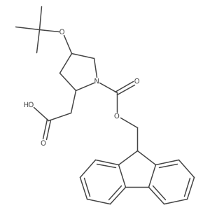 2-[(4R)-4-(tert-butoxy)-1-{[(9H-fluoren-9-yl)methoxy]carbonyl}pyrrolidin-2-yl]acetic acid结构式