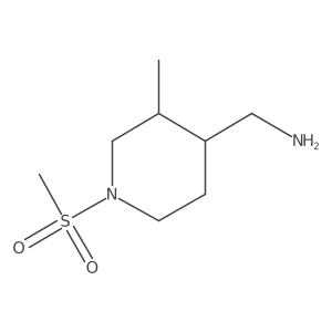 (1-Methanesulfonyl-3-methylpiperidin-4-yl)methanamine结构式