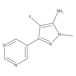 4-fluoro-1-methyl-3-(pyrimidin-5-yl)-1H-pyrazol-5-amine结构式