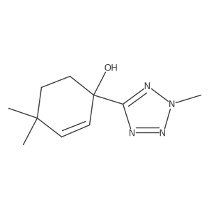4,4-dimethyl-1-(2-methyl-2H-1,2,3,4-tetrazol-5-yl)cyclohex-2-en-1-ol结构式