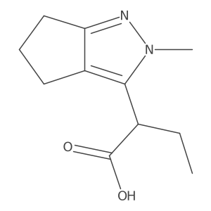 2-{2-methyl-2H,4H,5H,6H-cyclopenta[c]pyrazol-3-yl}butanoic acid结构式