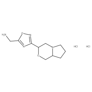 {3-[(3R,8aS)-hexahydro-1H-pyrrolo[2,1-c]morpholin-3-yl]-1,2,4-oxadiazol-5-yl}methanamine dihydrochloride结构式