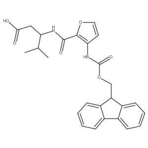 (3S)-3-{[3-({[(9H-fluoren-9-yl)methoxy]carbonyl}amino)furan-2-yl]formamido}-4-methylpentanoic acid结构式
