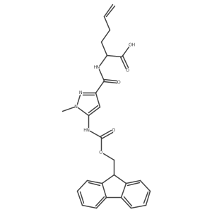 2-{[5-({[(9H-fluoren-9-yl)methoxy]carbonyl}amino)-1-methyl-1H-pyrazol-3-yl]formamido}hex-5-enoic acid Structure