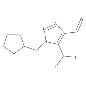5-(difluoromethyl)-1-(oxolan-2-ylmethyl)-1H-1,2,3-triazole-4-carbaldehyde Structure