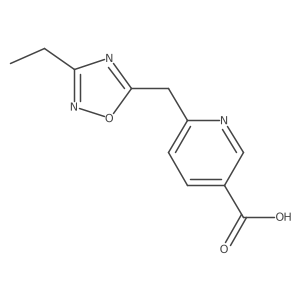 6-[(3-Ethyl-1,2,4-oxadiazol-5-yl)methyl]pyridine-3-carboxylic acid结构式