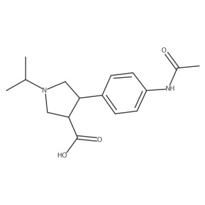 4-(4-Acetamidophenyl)-1-(propan-2-yl)pyrrolidine-3-carboxylic acid结构式