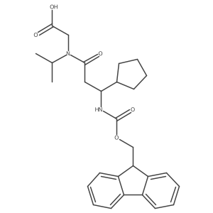 2-[3-cyclopentyl-3-({[(9H-fluoren-9-yl)methoxy]carbonyl}amino)-N-(propan-2-yl)propanamido]acetic acid结构式