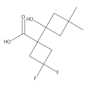 3,3-Difluoro-1-(1-hydroxy-3,3-dimethylcyclobutyl)cyclobutane-1-carboxylic acid结构式