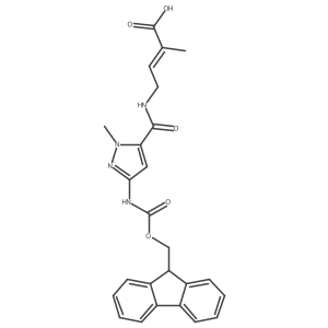 4-{[3-({[(9H-fluoren-9-yl)methoxy]carbonyl}amino)-1-methyl-1H-pyrazol-5-yl]formamido}-2-methylbut-2-enoic acid结构式