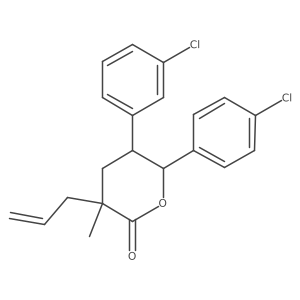 3-allyl-5-(3-chlorophenyl)-6-(4-chlorophenyl)-3-methyltetrahydro-2H-pyran-2-one Structure