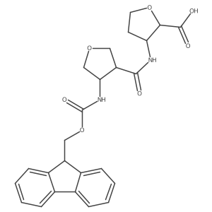 rac-(2R,3S)-3-[4-({[(9H-fluoren-9-yl)methoxy]carbonyl}amino)oxolane-3-amido]oxolane-2-carboxylic acid Structure