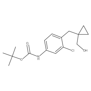 tert-butyl N-(3-chloro-4-{[1-(hydroxymethyl)cyclopropyl]methyl}phenyl)carbamate Structure