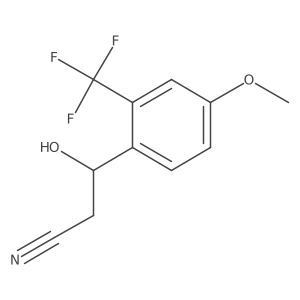3-Hydroxy-3-[4-methoxy-2-(trifluoromethyl)phenyl]propanenitrile结构式