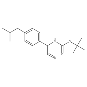 tert-butyl N-{1-[4-(2-methylpropyl)phenyl]-2-oxoethyl}carbamate结构式