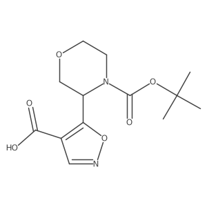 5-{4-[(Tert-butoxy)carbonyl]morpholin-3-yl}-1,2-oxazole-4-carboxylic acid结构式