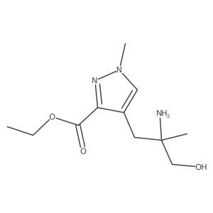 ethyl 4-(2-amino-3-hydroxy-2-methylpropyl)-1-methyl-1H-pyrazole-3-carboxylate结构式