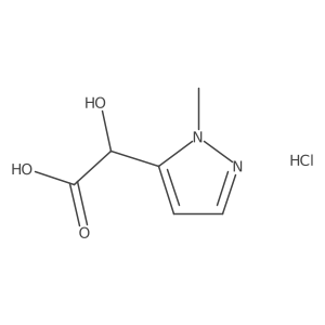 2-Hydroxy-2-(2-methylpyrazol-3-yl)acetic acid;hydrochloride结构式