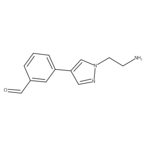 3-[1-(2-aminoethyl)-1H-pyrazol-4-yl]benzaldehyde Structure