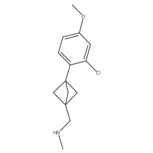 {[3-(2-Chloro-4-methoxyphenyl)bicyclo[1.1.1]pentan-1-yl]methyl}(methyl)amine Structure