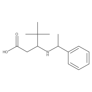 4,4-Dimethyl-3-[(1-phenylethyl)amino]pentanoic acid结构式