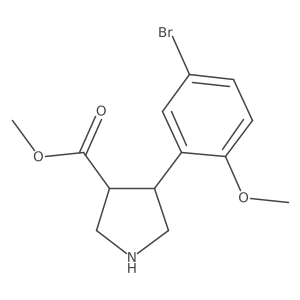 Methyl 4-(5-bromo-2-methoxyphenyl)pyrrolidine-3-carboxylate结构式