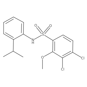 3,4-dichloro-2-methoxy-N-[2-(propan-2-yl)phenyl]benzene-1-sulfonamide结构式