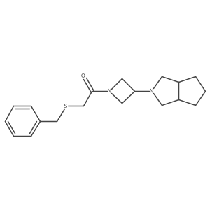 2-(Benzylsulfanyl)-1-(3-{octahydrocyclopenta[c]pyrrol-2-yl}azetidin-1-yl)ethan-1-one Structure