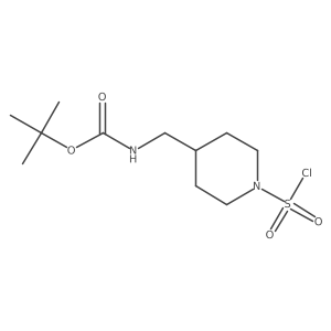 tert-butyl N-[(1-chlorosulfonyl-4-piperidyl)methyl]carbamate结构式