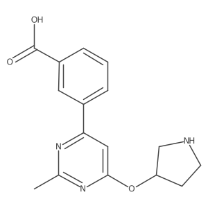 3-[2-Methyl-6-(pyrrolidin-3-yloxy)pyrimidin-4-yl]benzoic acid结构式