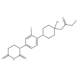 Methyl 2-[1-[4-(2,4-dioxohexahydropyrimidin-1-yl)-2-fluoro-phenyl]-4-hydroxy-4-piperidyl]acetate Structure