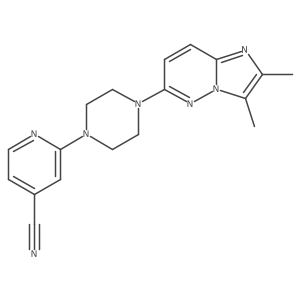 2-(4-{2,3-Dimethylimidazo[1,2-b]pyridazin-6-yl}piperazin-1-yl)pyridine-4-carbonitrile Structure