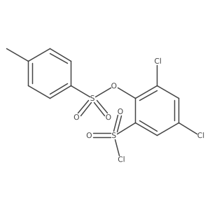 2,4-Dichloro-6-(chlorosulfonyl)phenyl 4-methylbenzene-1-sulfonate结构式