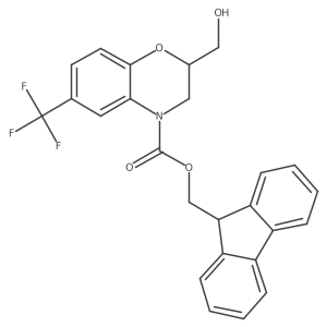 (9H-fluoren-9-yl)methyl 2-(hydroxymethyl)-6-(trifluoromethyl)-3,4-dihydro-2H-1,4-benzoxazine-4-carboxylate结构式