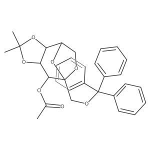 I(2)-D-altro-2-Heptulopyranose, 2,7-anhydro-4,5-O-(1-methylethylidene)-1-O-(triphenylmethyl)-, acetate结构式