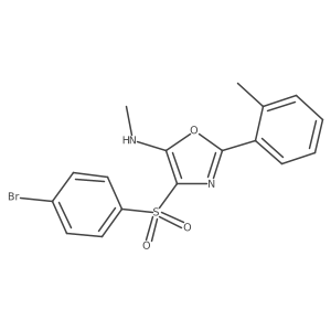 4-(4-bromophenyl)sulfonyl-N-methyl-2-(o-tolyl)oxazol-5-amine结构式